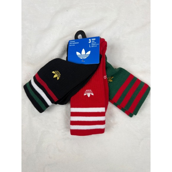 adidas Other - Adidas Originals U Mexico Roller 3 Pack Crew Socks Men 8-12 Multi Trefoil New
